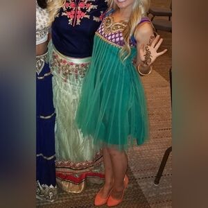 Incredible Emerald Green Indian Party Dress sz 00